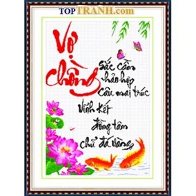 Tranh thêu chữ vợ chồng